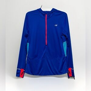 New Balance Hoodie Women’s Size L Elite Pullover Zip Athletic Running Blue Pink